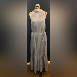 o.p.t Halter Maxi Dress | Size XL | Dusty Blue | Tiered | Cowl Neck